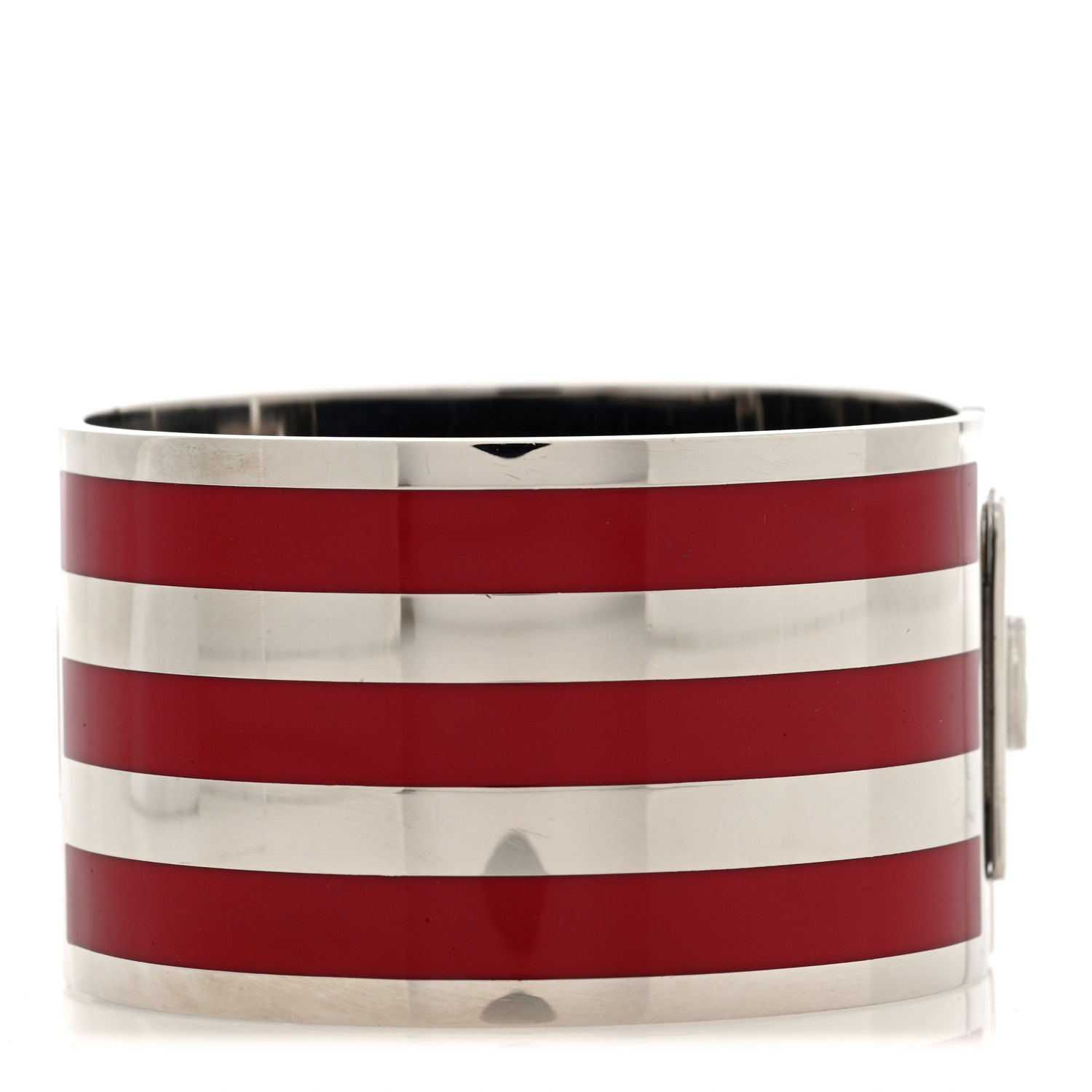 Gucci X ADIDAS Metal Enamel Cuff Bracelet  Silver Red