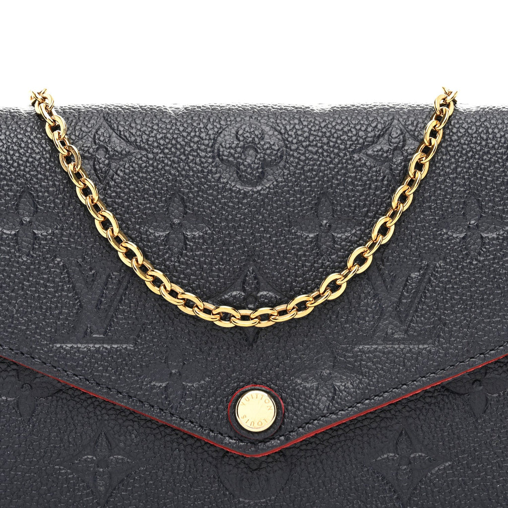 Louis Vuitton Empreinte Pochette Felicie Chain Wallet Marine Rouge