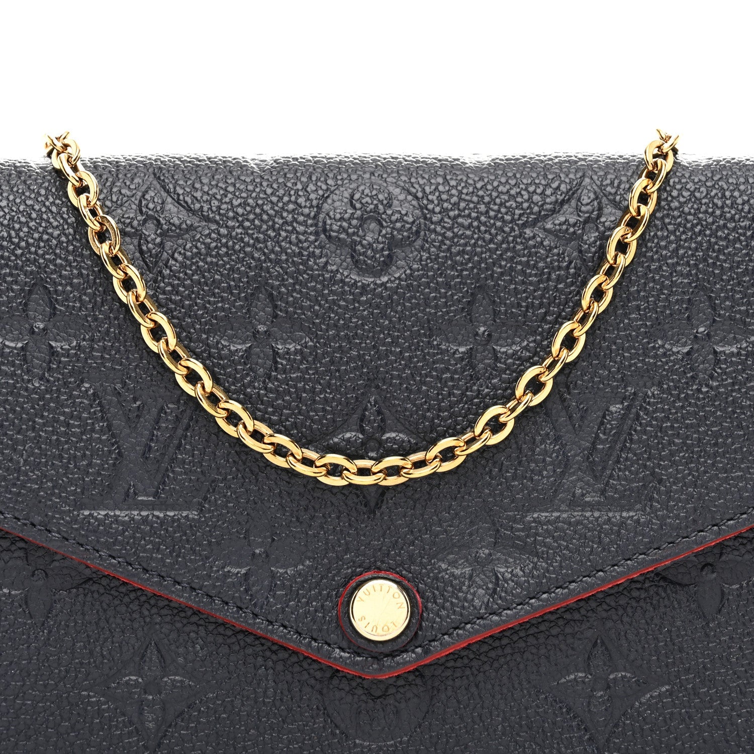 Louis Vuitton Empreinte Pochette Felicie Chain Wallet Marine Rouge