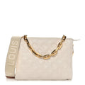 Louis Vuitton Lambskin Embossed Monogram Coussin PM Beige Cream