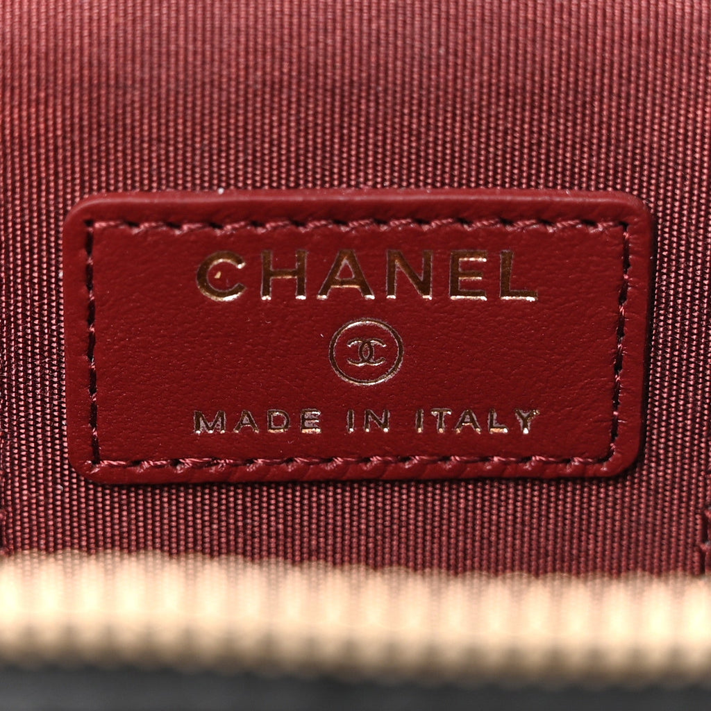 Chanel Calfskin Quilted Mini Perfect Fit Vanity Case With Chain Black