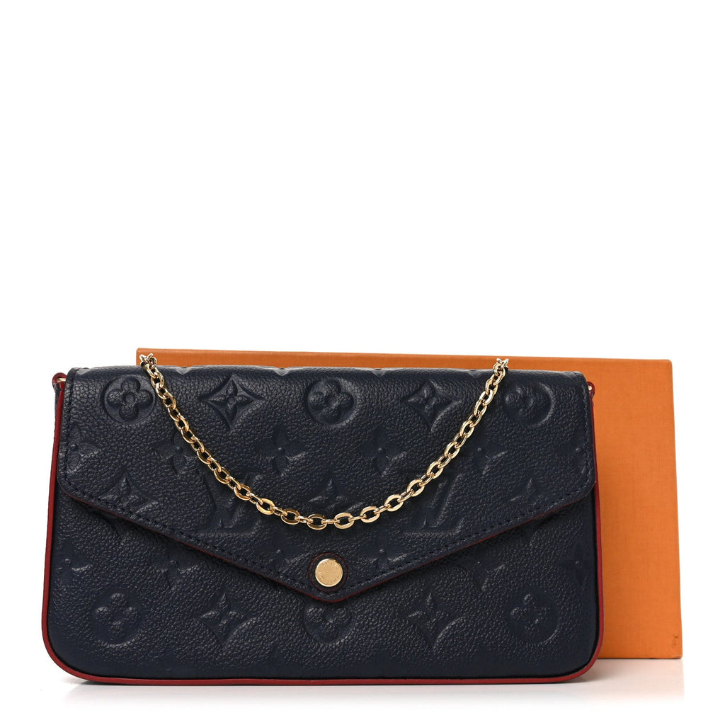 Louis Vuitton Empreinte Pochette Felicie Chain Wallet Marine Rouge