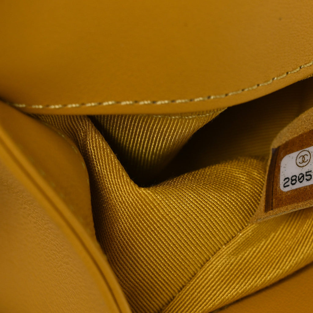 Chanel Lambskin Quilted Small Boy Flap Yellow