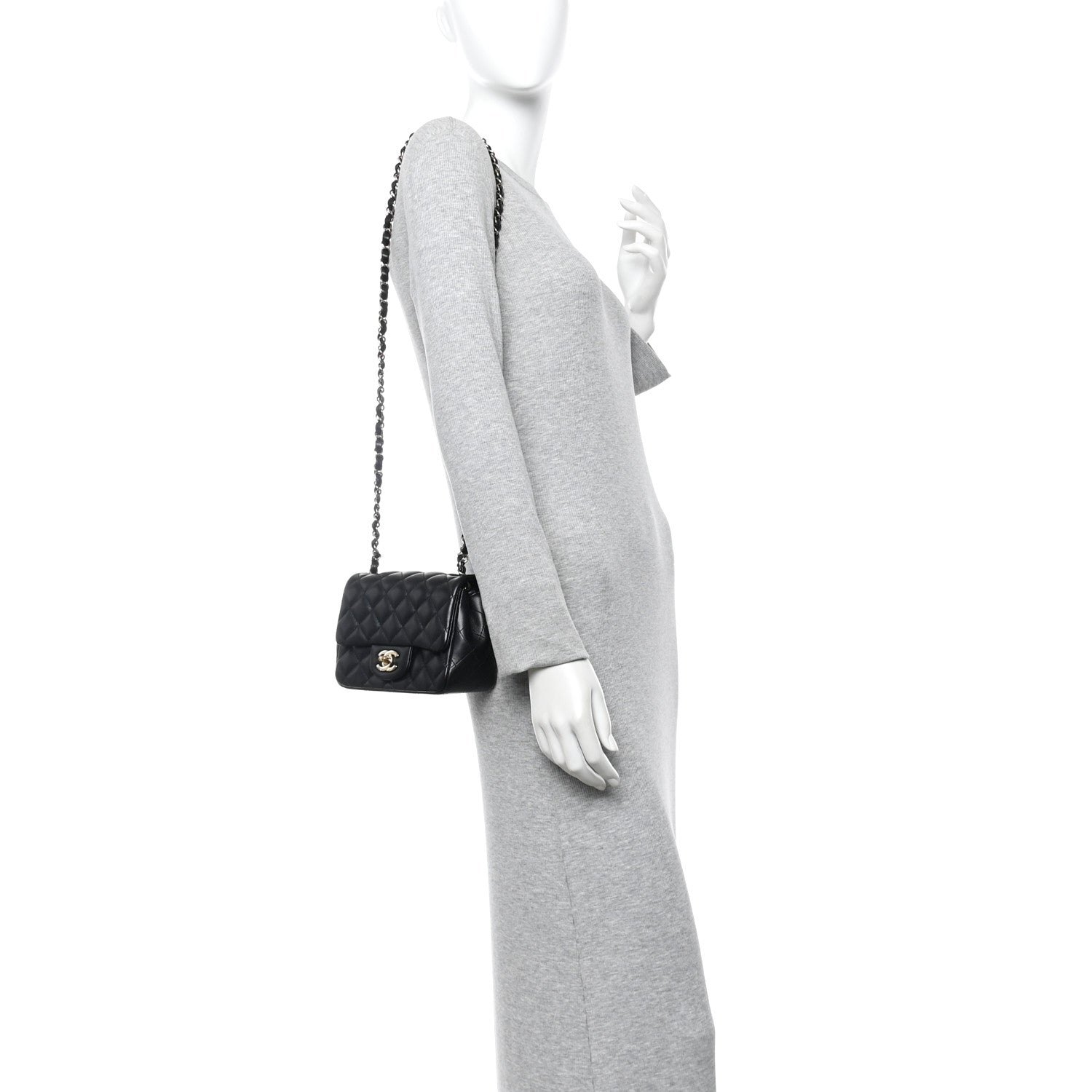Chanel Lambskin Quilted Mini Square Flap Black
