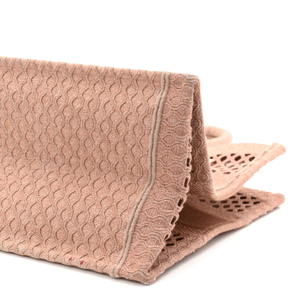 Christian Dior Mesh Embroidered Medium Book Tote Clay