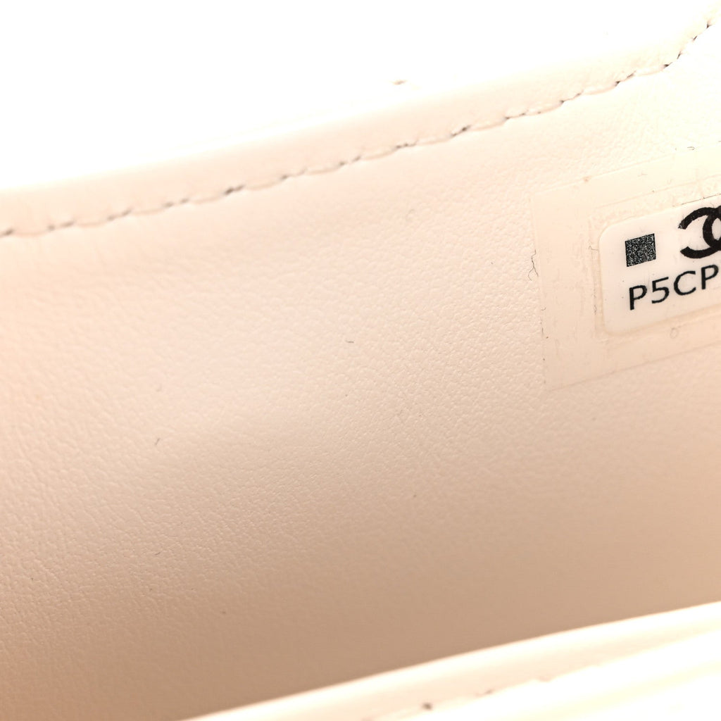 Chanel Shiny Aged Calfskin Quilted Mini Nano Kelly Shopper White