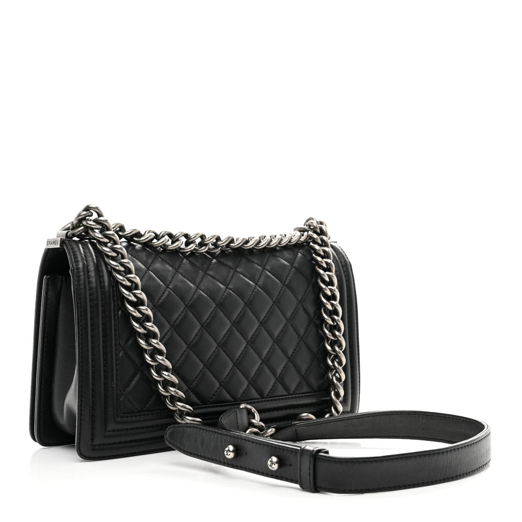 Chanel Calfskin Quilted Medium Boy Flap Black