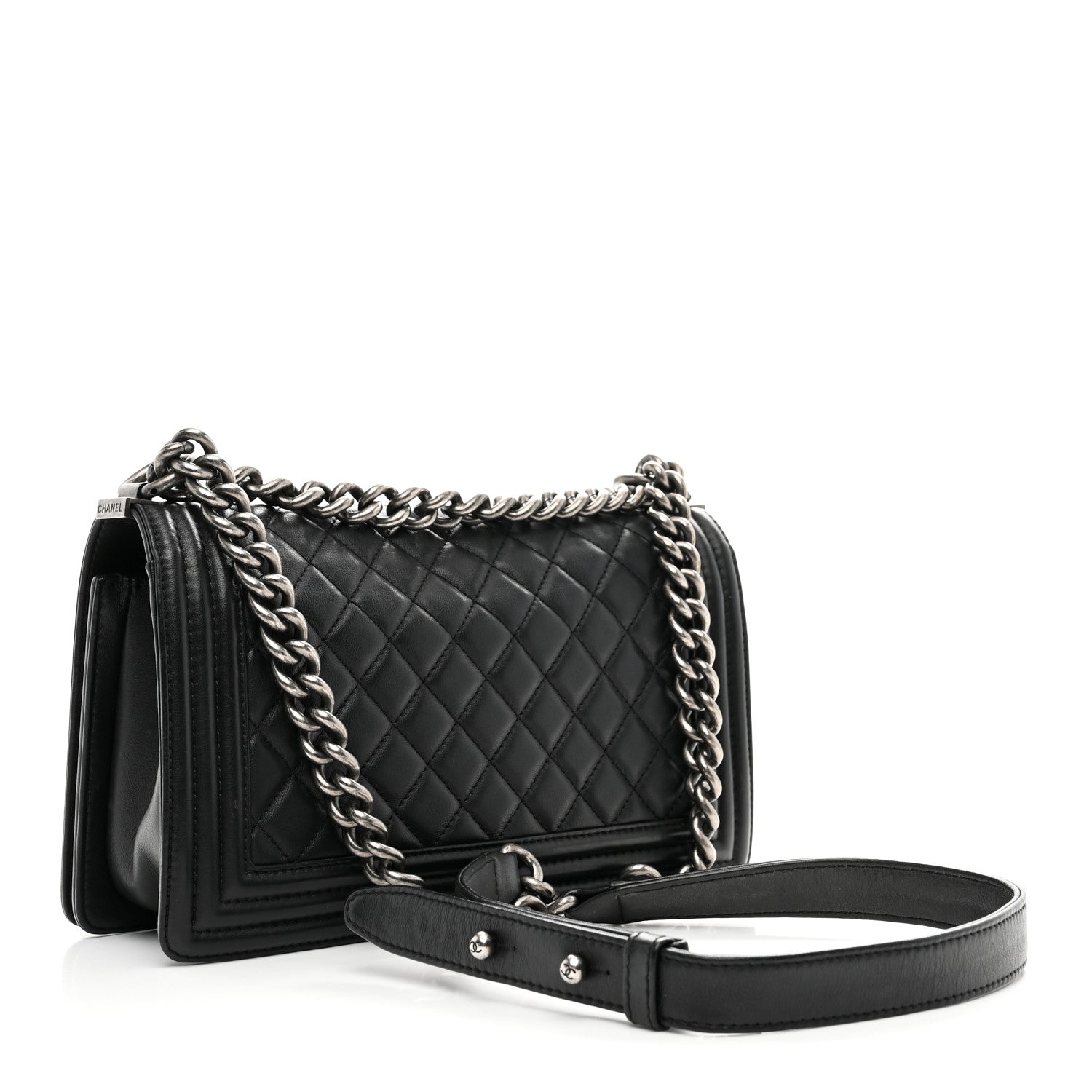 Chanel Calfskin Quilted Medium Boy Flap Black