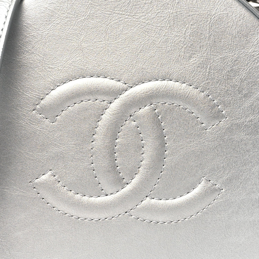 Chanel Metallic Glazed Calfskin Round As Earth Evening Bag Silver