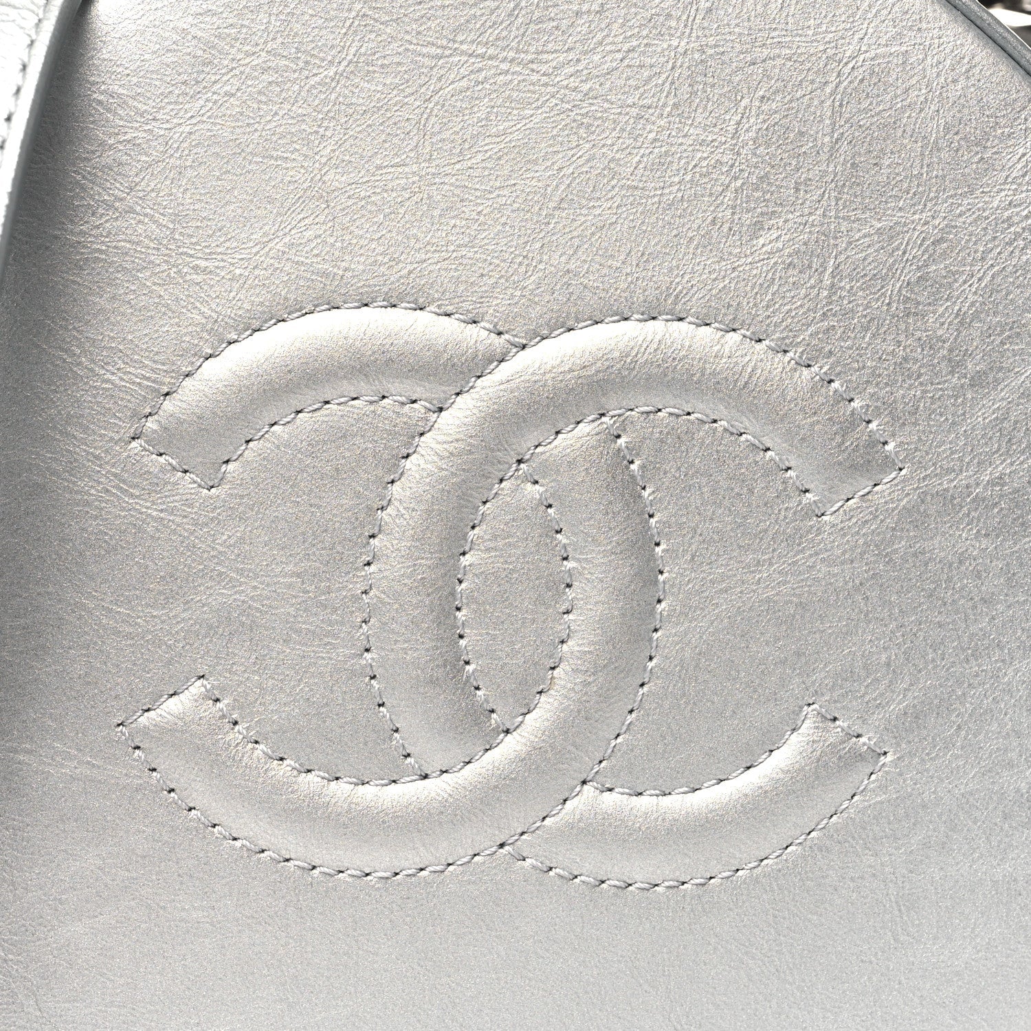 Chanel Metallic Glazed Calfskin Round As Earth Evening Bag Silver