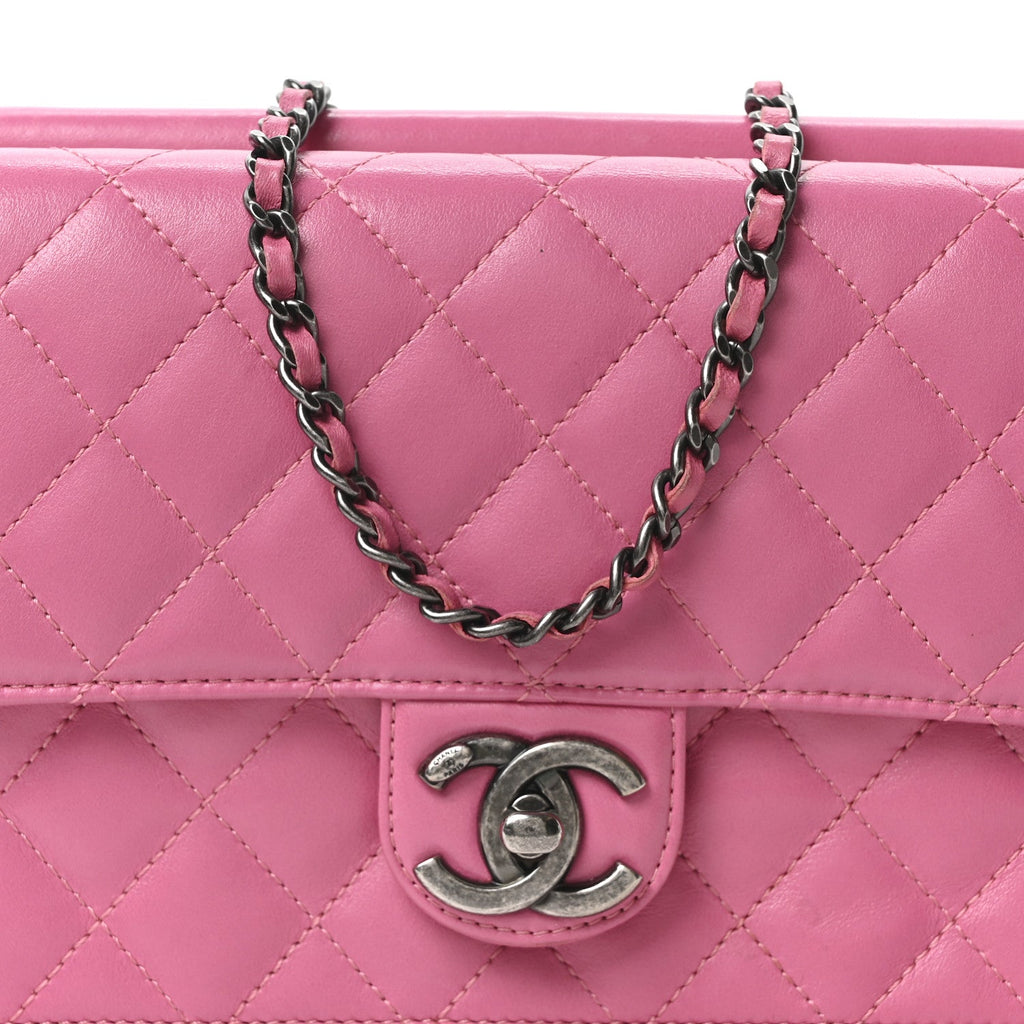 Chanel Lambskin Quilted Medium Crossing Times Flap Pink