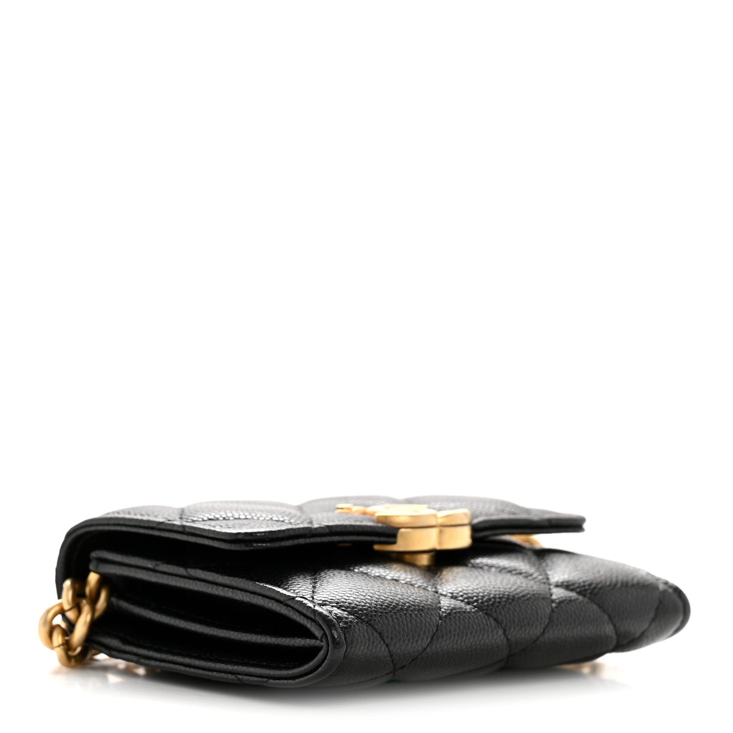 Chanel Caviar Quilted Bracelet On Chain Clutch Black