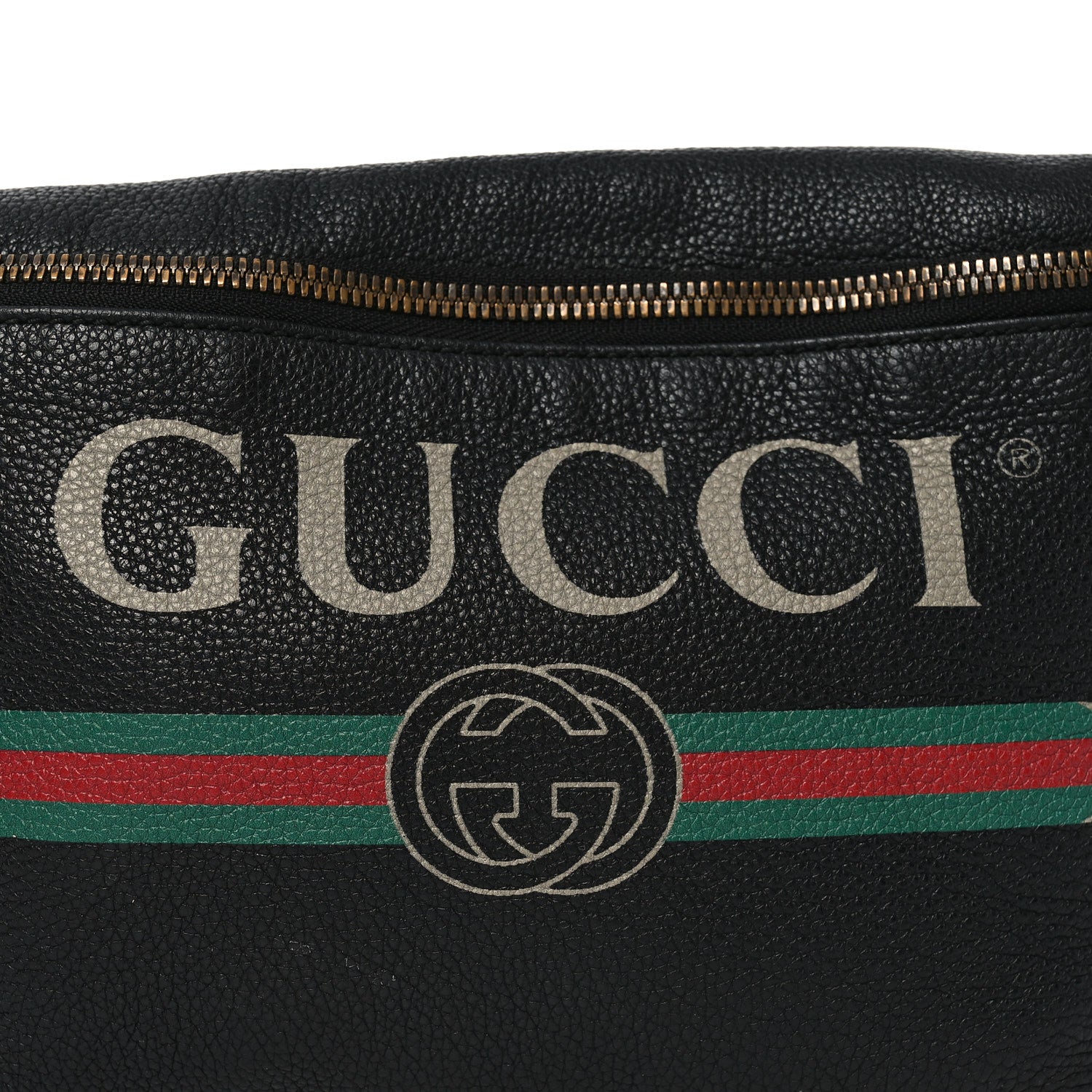 Gucci Grained Calfskin Small Logo Belt Bag Black
