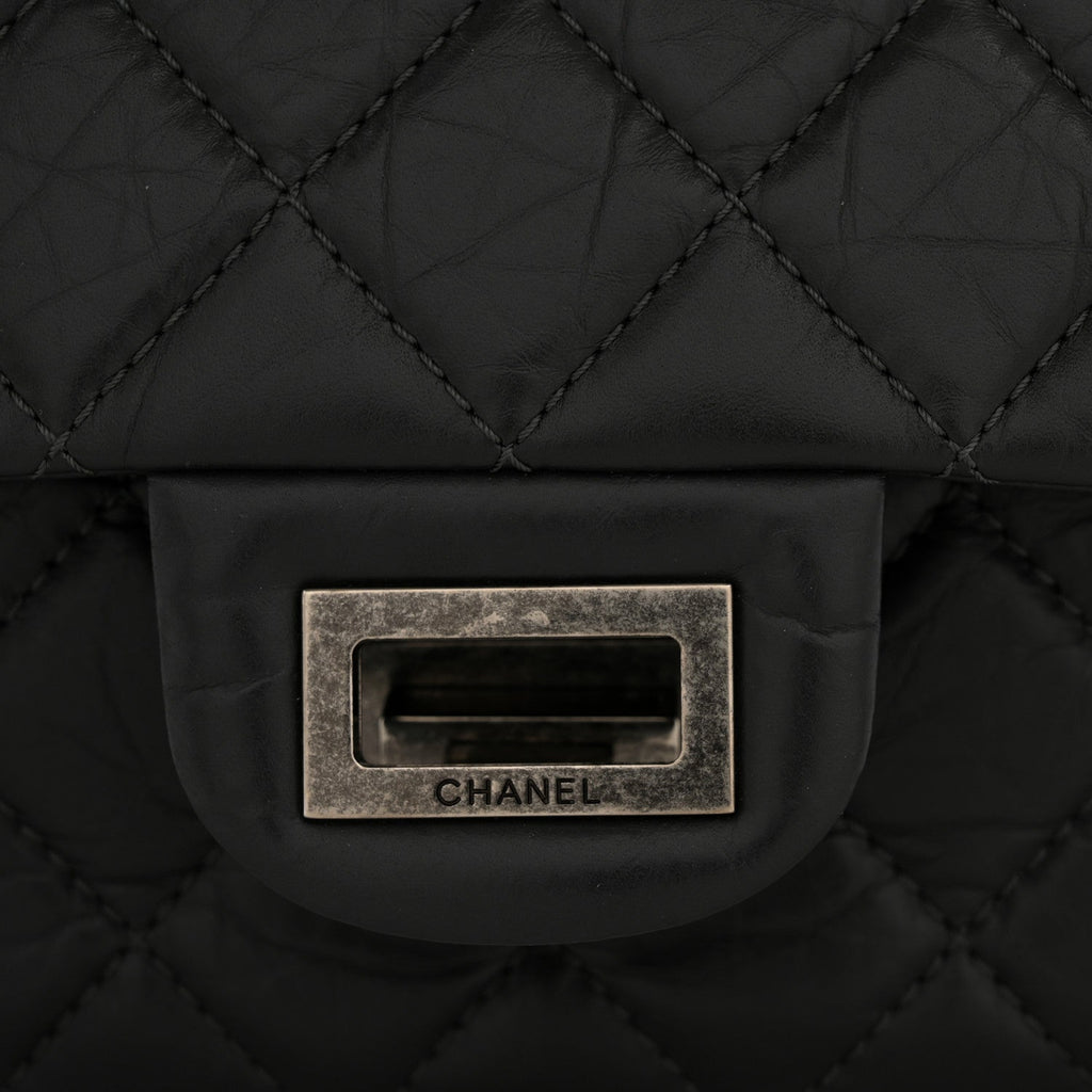 Chanel Aged Calfskin Quilted 2.55 Reissue 227 Flap Dark Grey