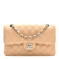 Chanel Caviar Quilted Small Double Flap Beige