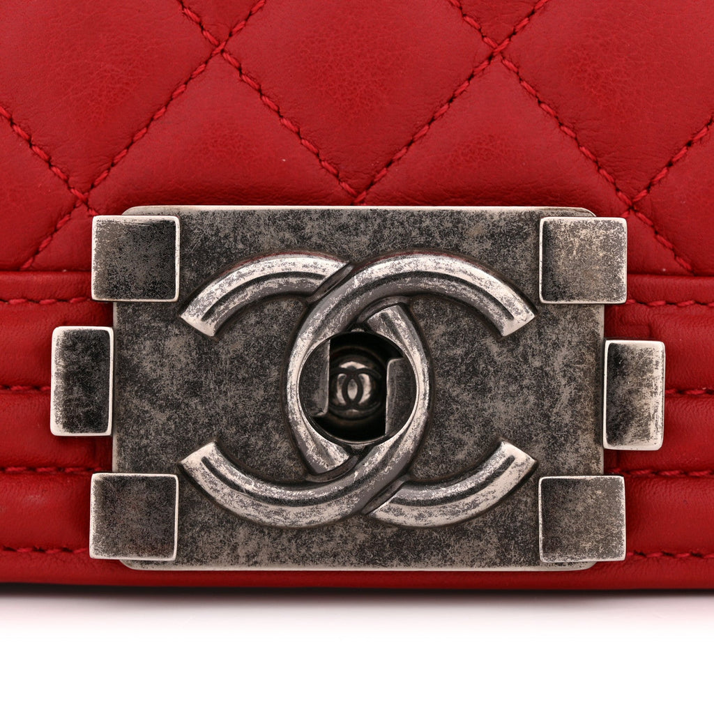 Chanel Calfskin Quilted New Medium Boy Flap Red