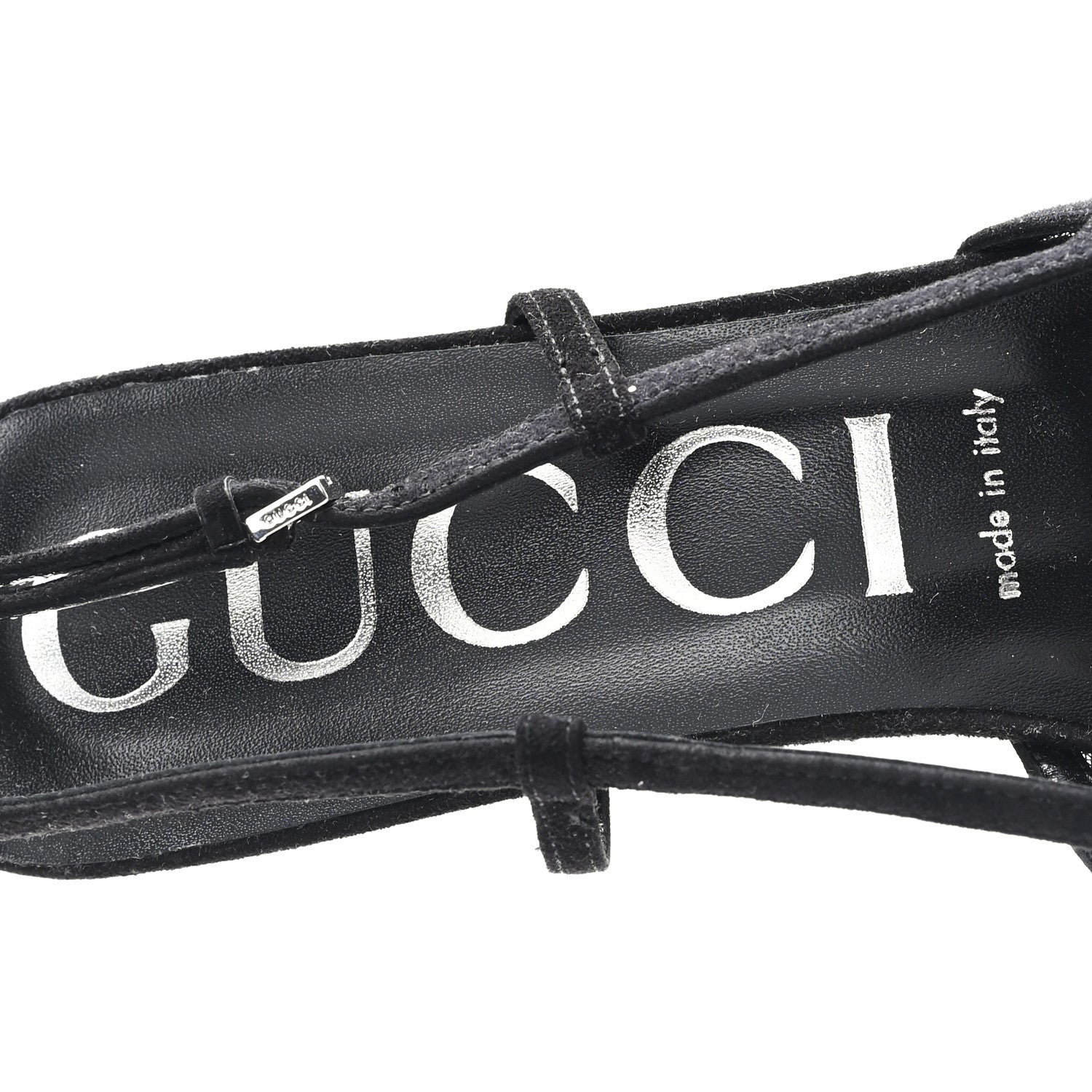 Gucci Tela Retino Kid Scamosciato Crystal GG Monogram Square G 35mm Slingback Pumps 39.5 Black
