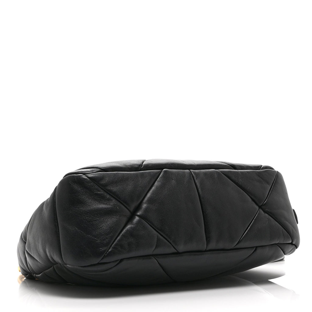 Prada Nappa Triangle Quilted Patchwork System Bag Black
