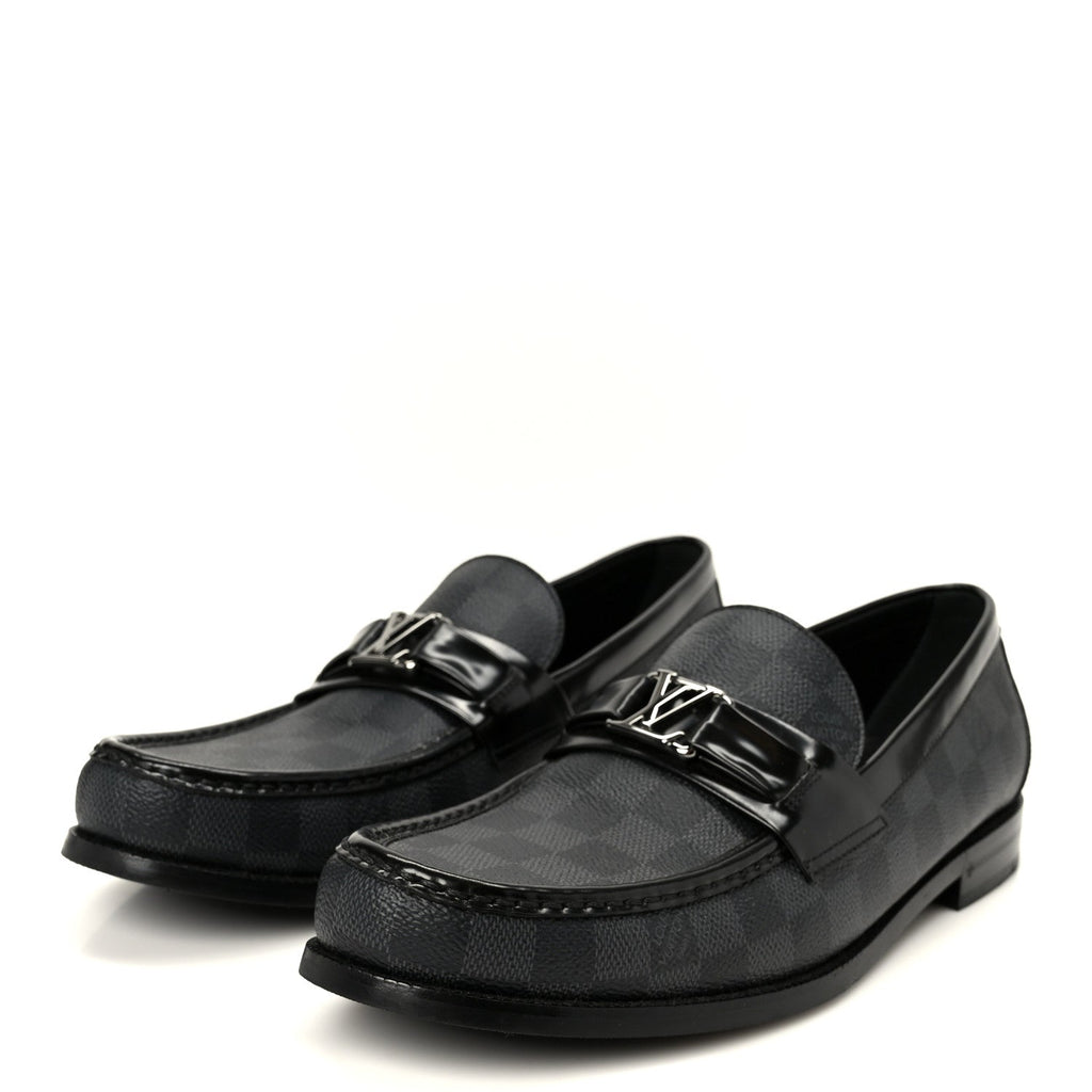 Louis Vuitton Damier Graphite Calfskin Mens Major Loafers 8.5