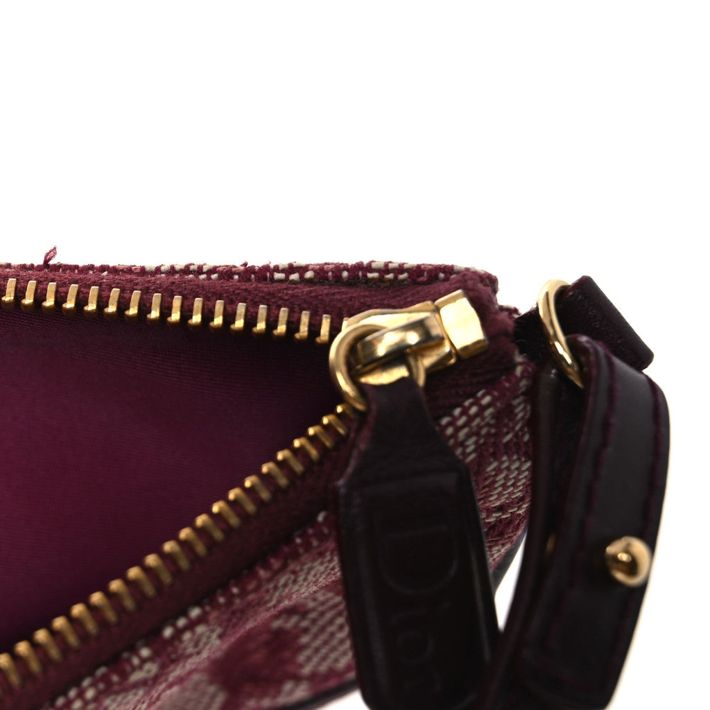 Christian Dior Monogram Mini Saddle Pochette Burgundy