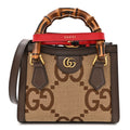 Gucci Monogram Jumbo GG Textured Dollar Calfskin Mini Diana Tote Bag Camel Ebony New Acero Pomegranate Red