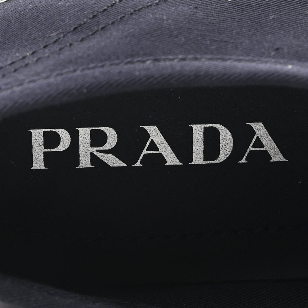 Prada Drill Nylon Triangle Logo Sneakers 41 Navy