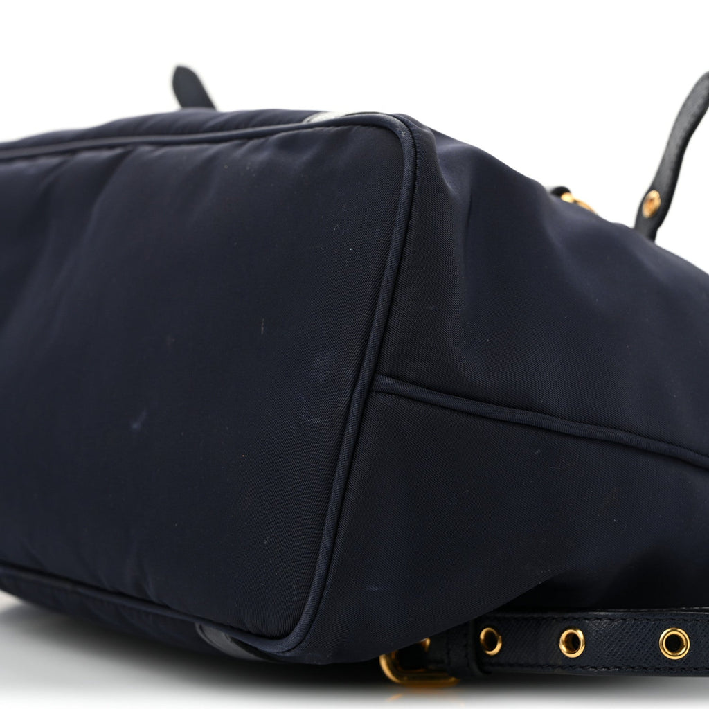Prada Saffiano Tessuto Nylon Shopping Tote Royal Blue
