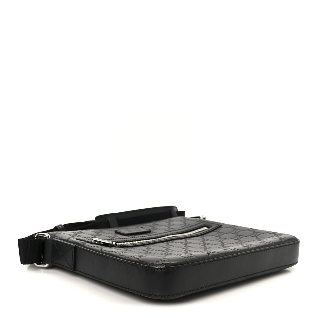Gucci Guccissima Signature Small Messenger Bag Black