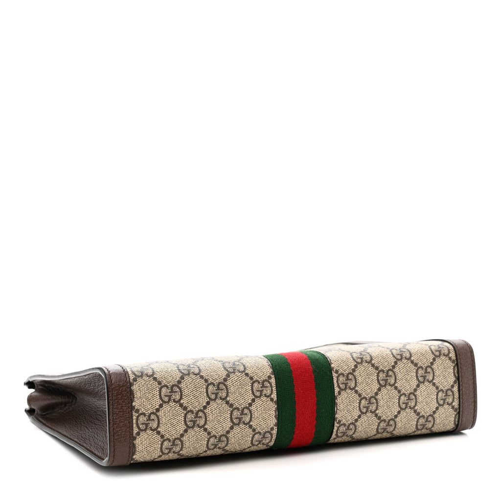 Gucci GG Supreme Monogram Web Ophidia Pouch Brown