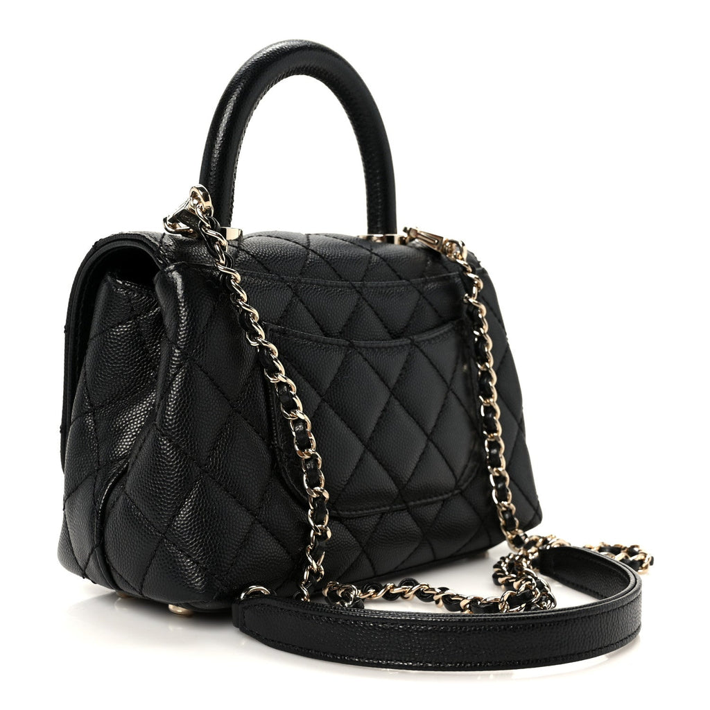 Chanel Caviar Quilted Extra Mini Coco Handle Flap Black