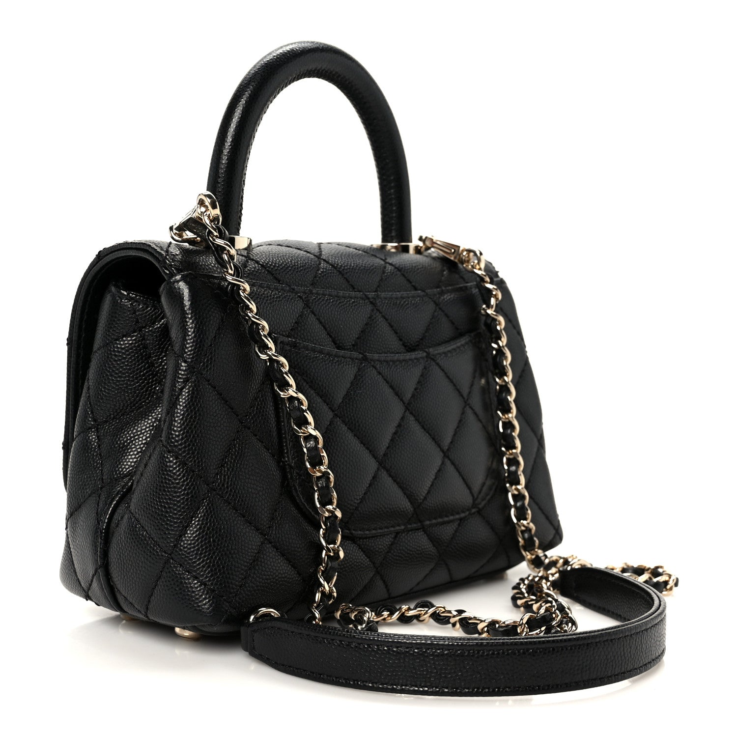 Chanel Caviar Quilted Extra Mini Coco Handle Flap Black