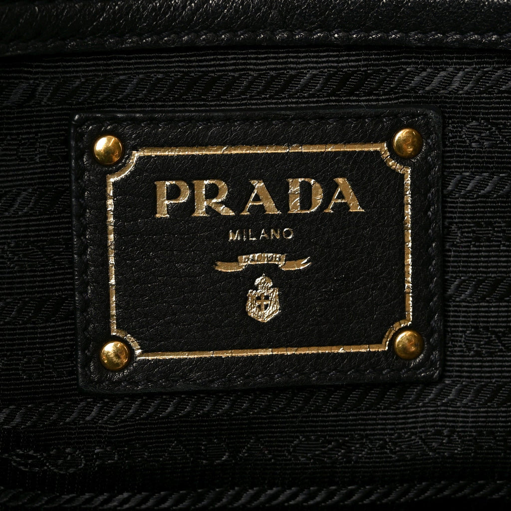 Prada Vitello Daino Tote Black
