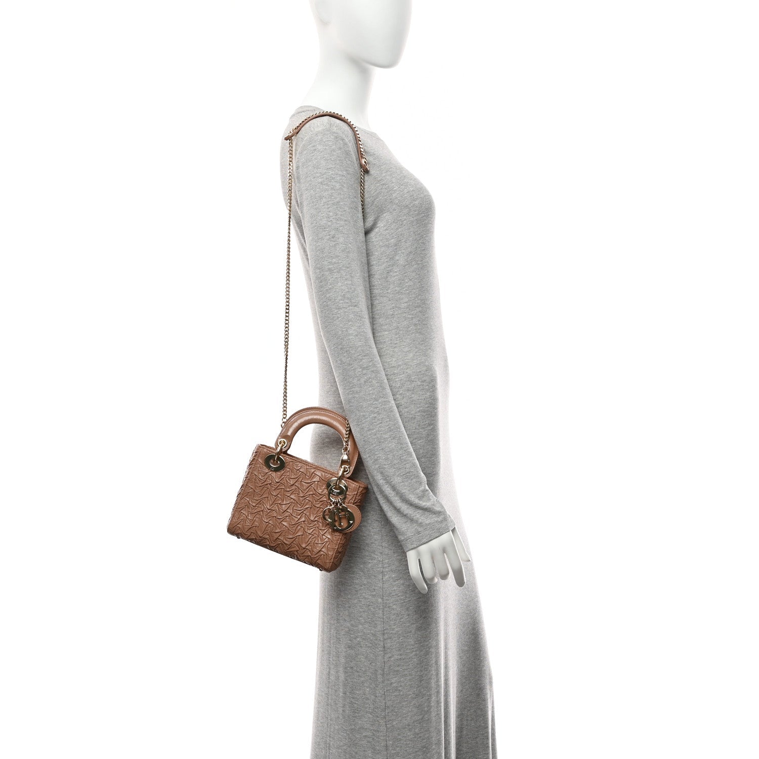 Christian Dior Lambskin Gathered Mini Lady Dior Fard