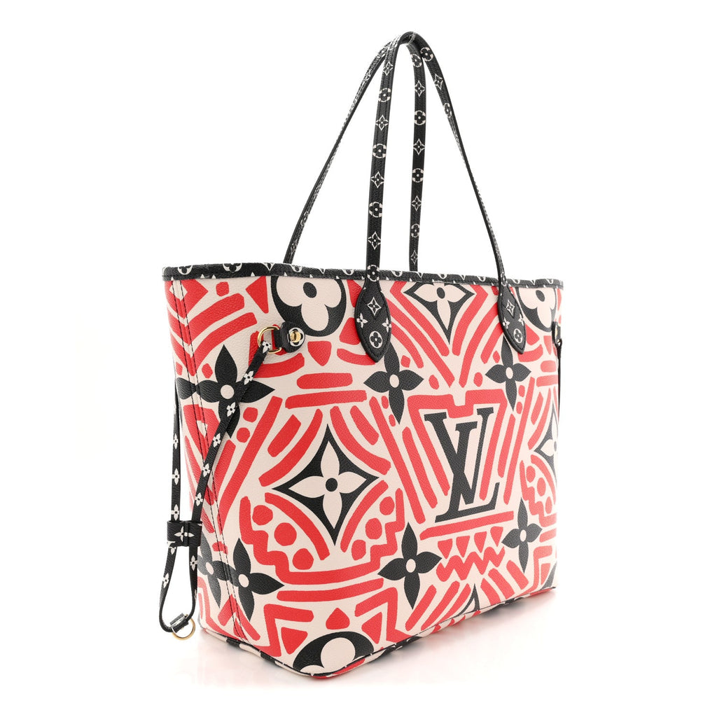 Louis Vuitton Monogram Giant Crafty Neverfull MM Creme Rouge Black
