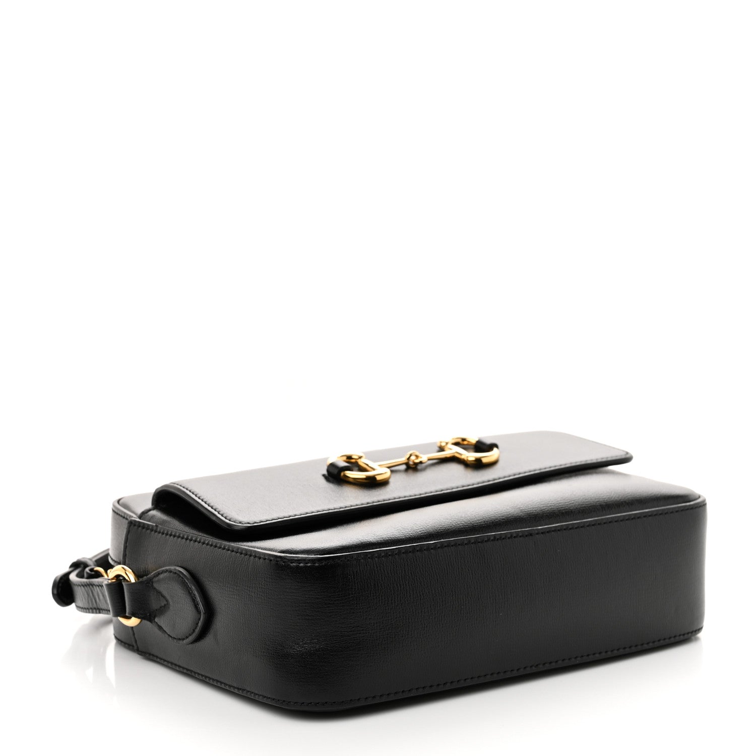 Gucci Textured Calfskin Small Horsebit 1955 Shoulder Bag Black