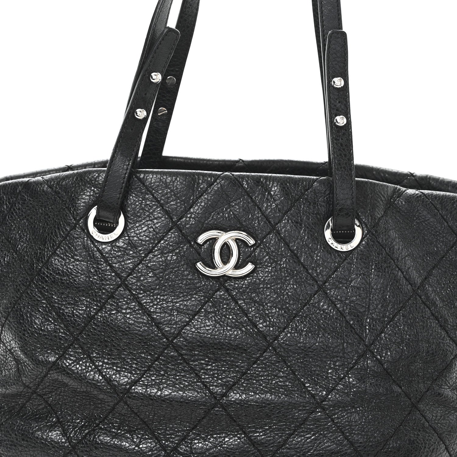 Chanel Glazed Calfskin Large On The Road Tote Black