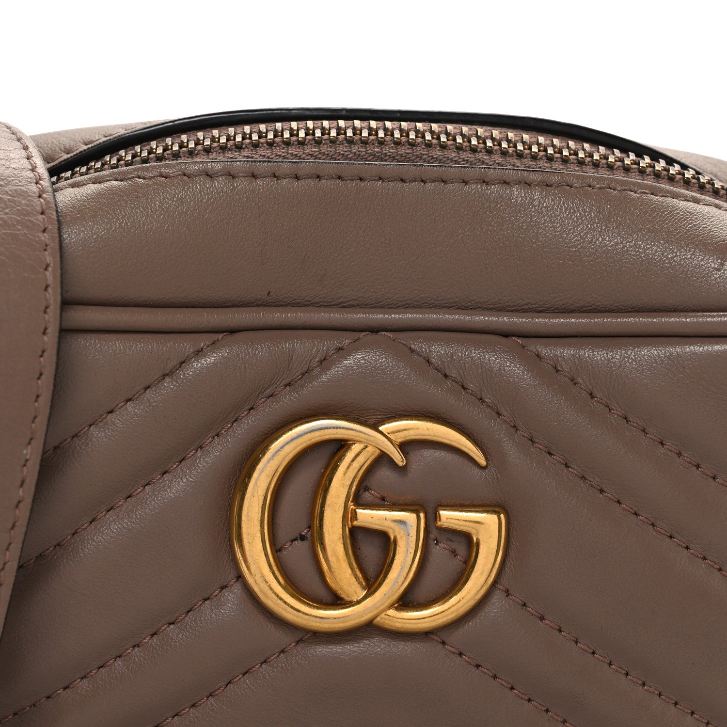 Gucci Calfskin Matelasse Mini GG Marmont Chain Shoulder Bag Porcelain Rose