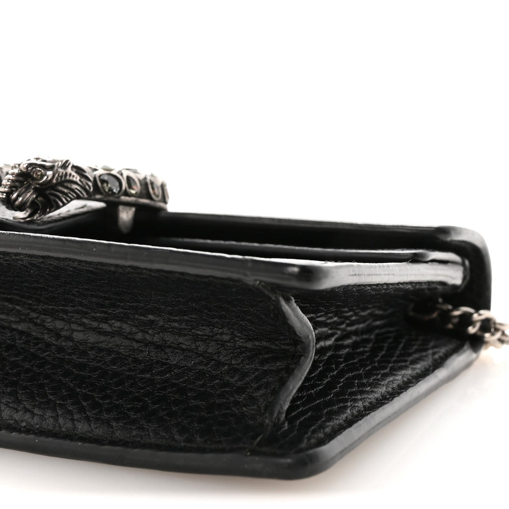 Gucci Calfskin Super Mini Dionysus Shoulder Bag Black