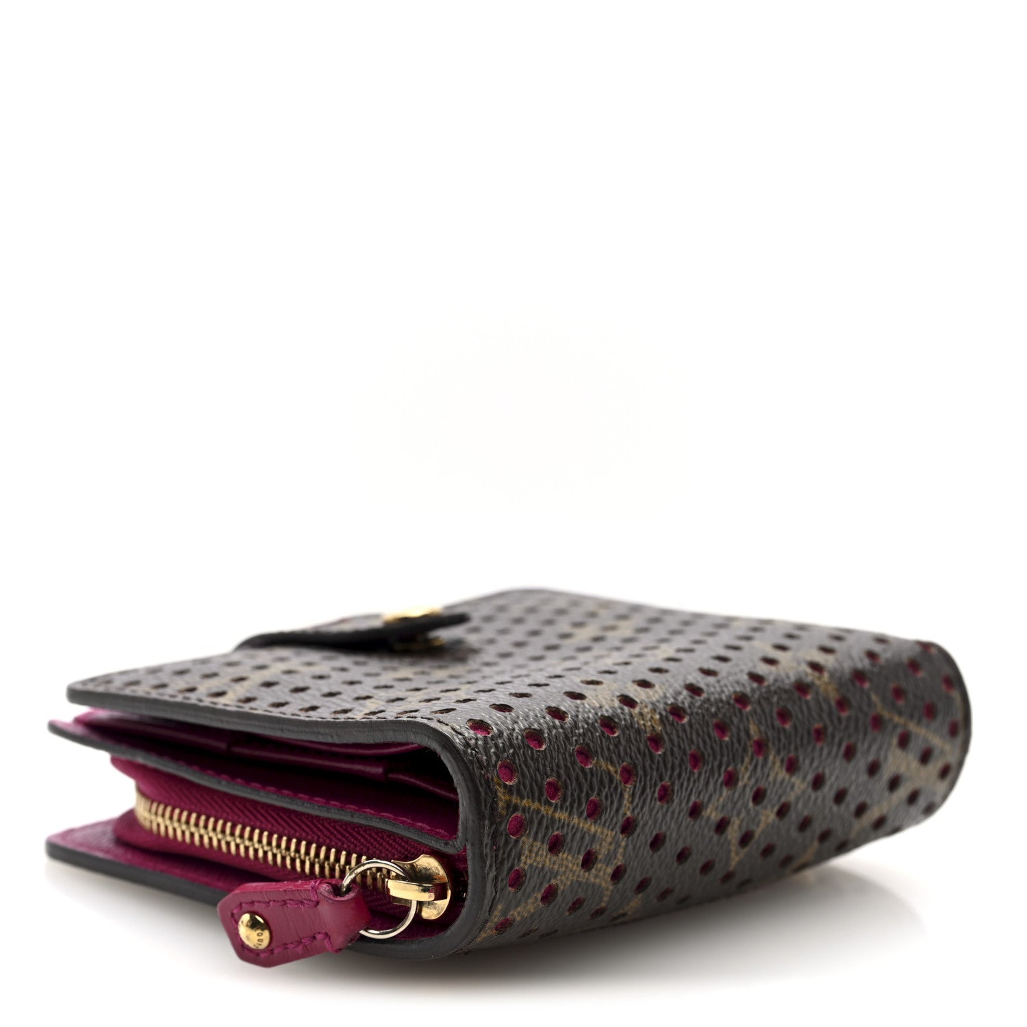 Louis Vuitton Monogram Perforated Compact Zipped Wallet Fuchsia