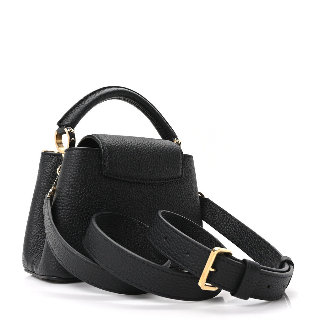 Louis Vuitton Taurillon Mother of Pearl Flower Crown Mini Capucines Black