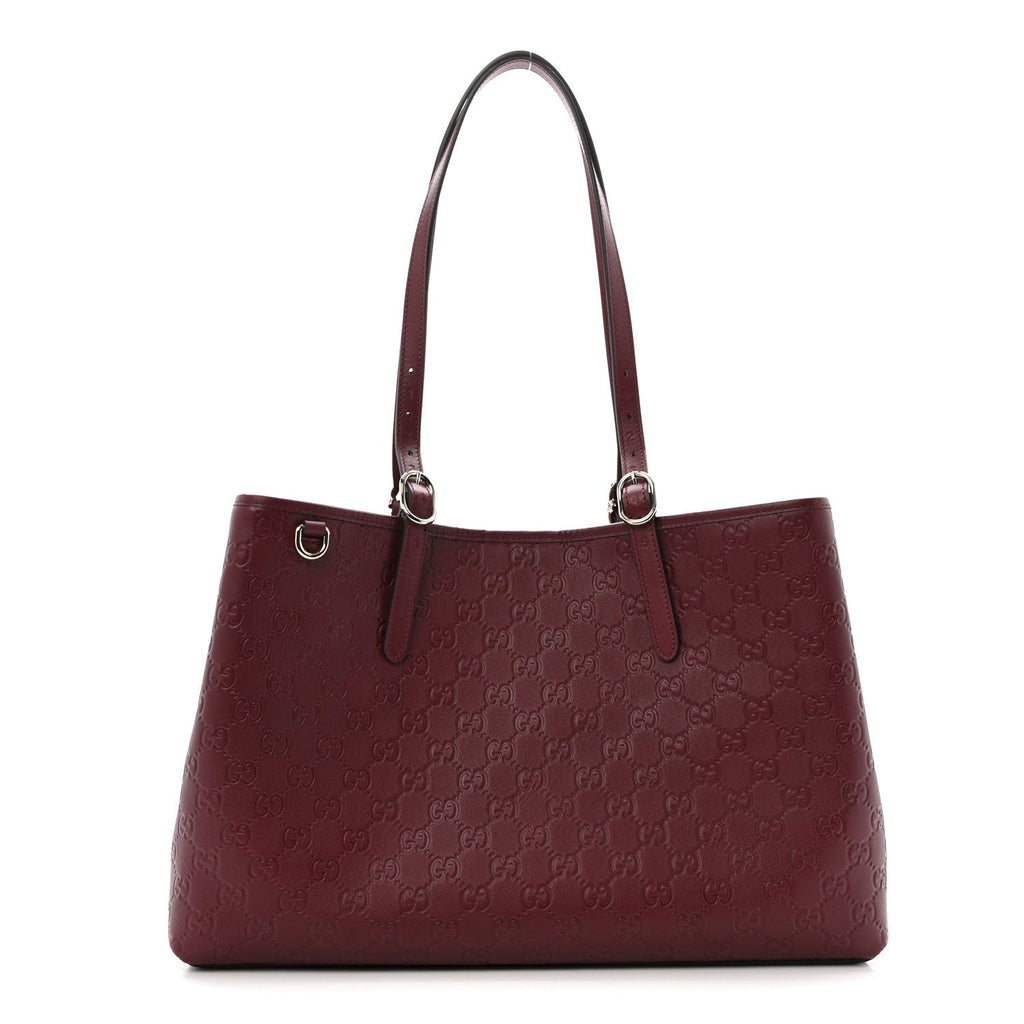 Gucci GG Calfskin Embossed Calfskin Large Tote Bag Rose Ancora