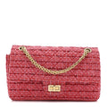 Chanel Tweed Quilted 2.55 Reissue 225 Flap  Red Pink Multicolor