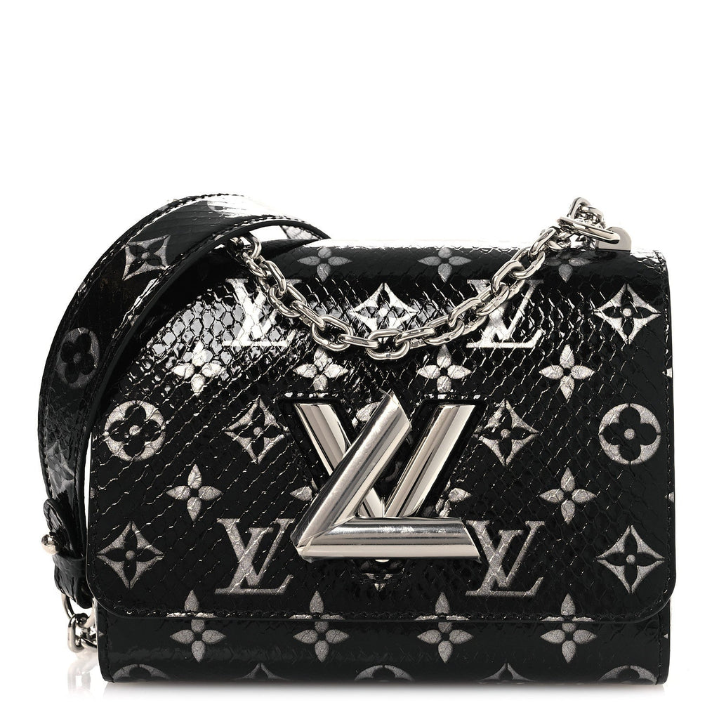 Louis Vuitton Snakeskin Monogram Twist Shoulder Bag PM Black