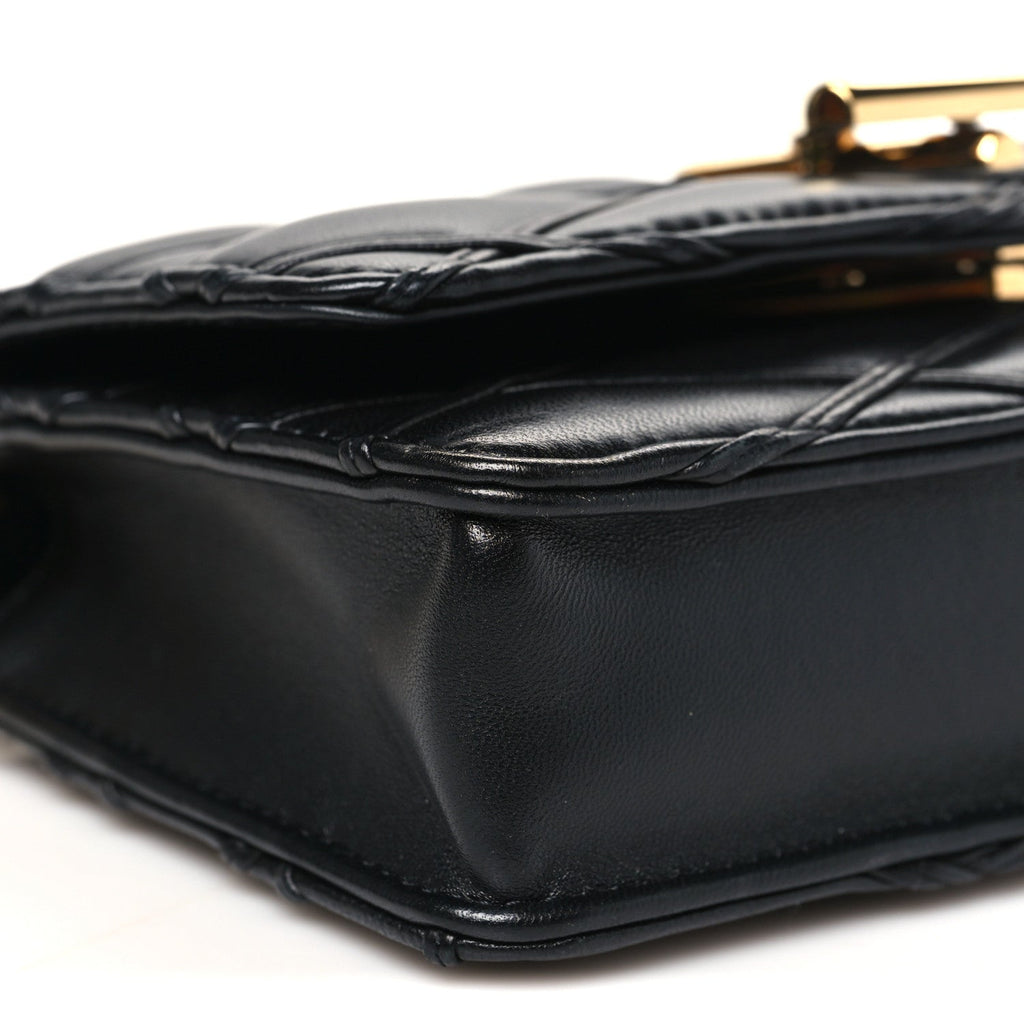 Louis Vuitton Lambskin Malletage Wallet On Chain GO-14 Black