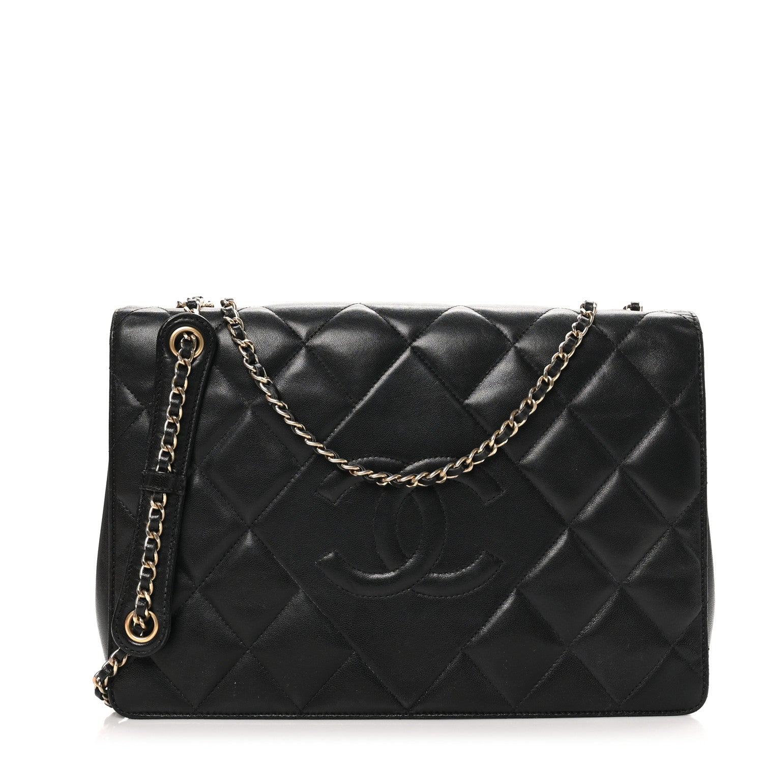 Chanel Lambskin Quilted Large Diamond CC Flap Black