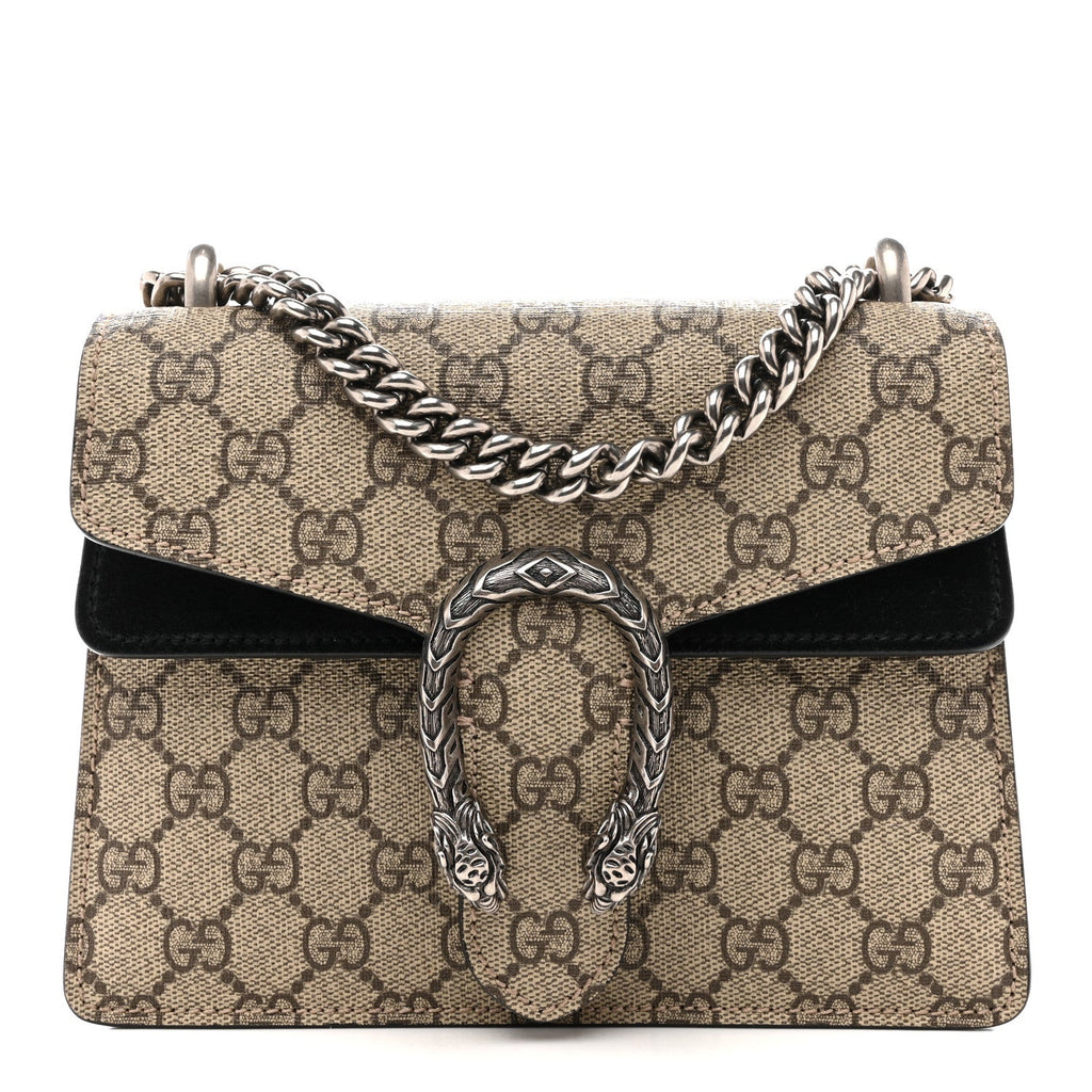 Gucci GG Supreme Monogram Mini Dionysus Shoulder Bag Black