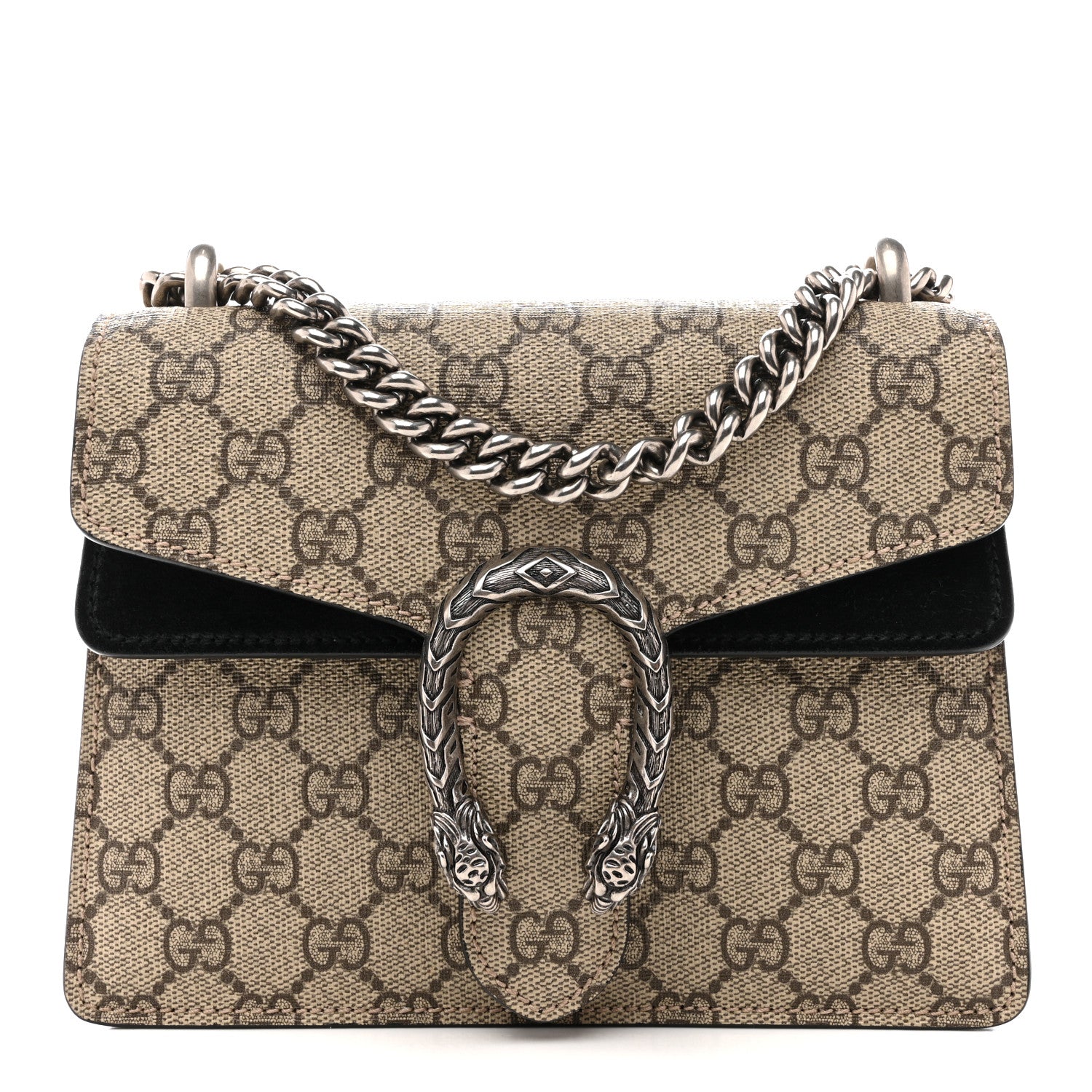 Gucci GG Supreme Monogram Mini Dionysus Shoulder Bag Black