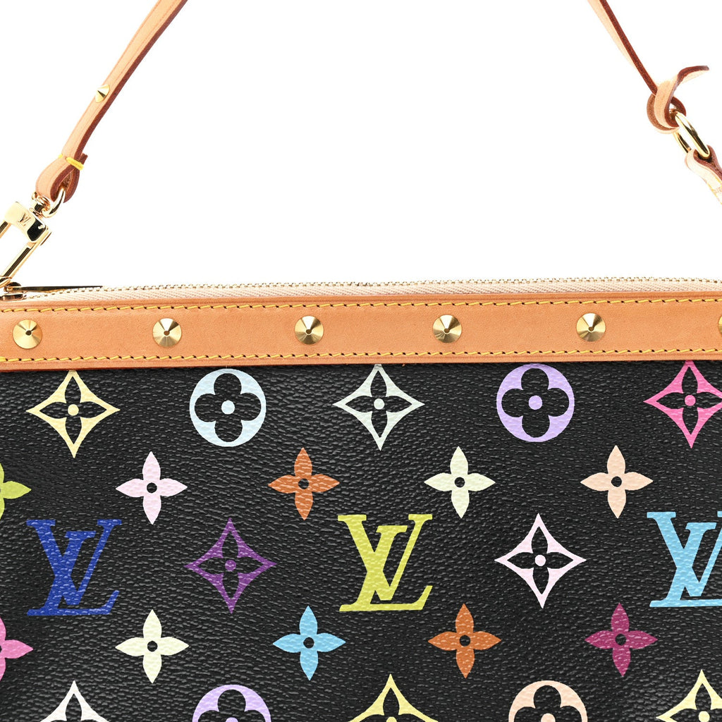 Louis Vuitton Monogram Multicolor Pochette Accessories Black