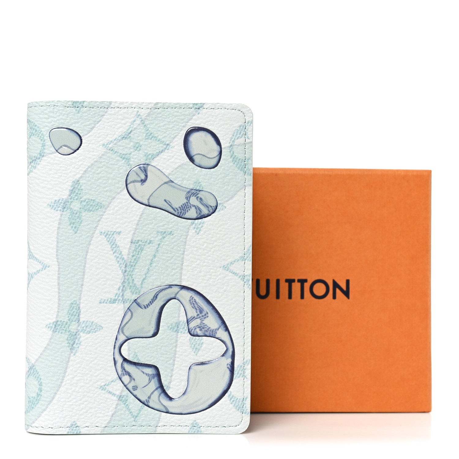 Louis Vuitton Monogram Aquagarden Pocket Organizer NM Crystal Blue