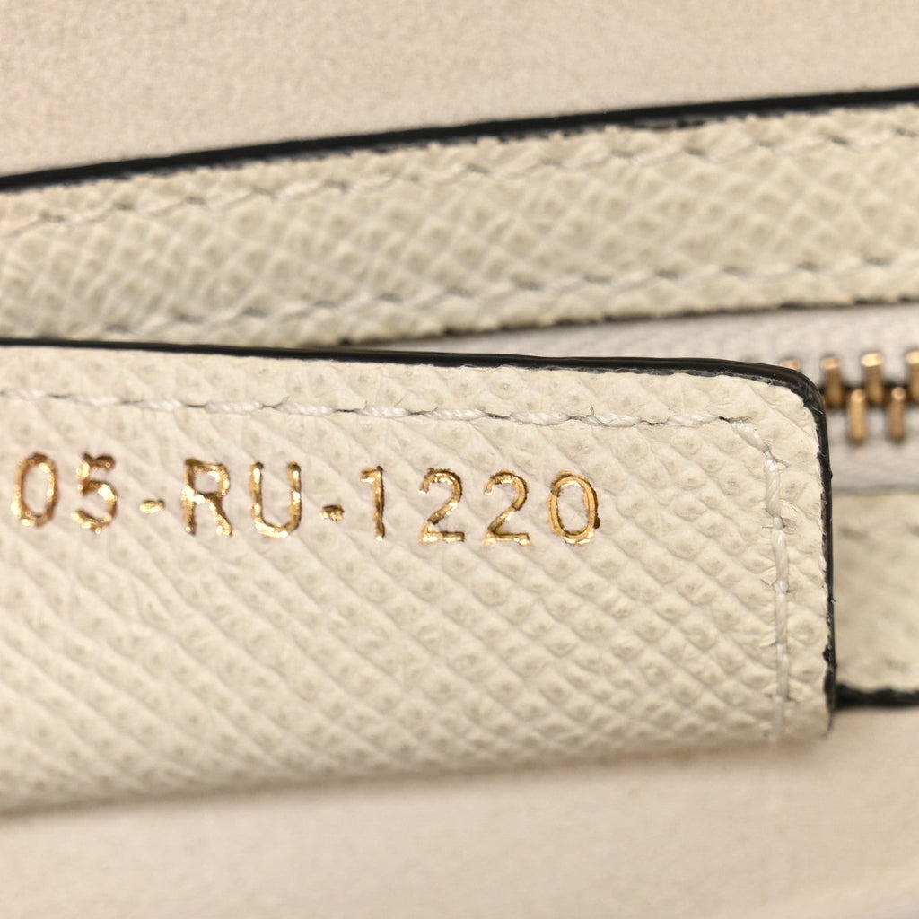 Christian Dior Grained Calfskin Saddle Bag White